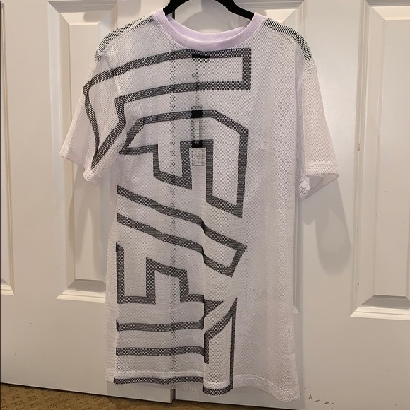 fishnet oversized t shirt dress